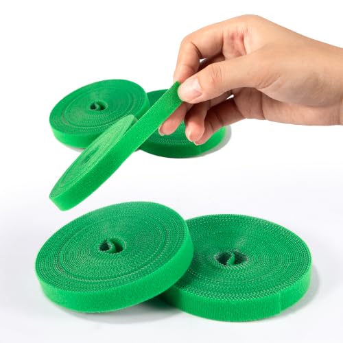 8 Rolls (131.2 feet totaling) Hook‑and‑Loop Plant Ties with Pruning Shears, Adjustable Reusable Garden Straps for Climbing Plants, Tomato Vines, 1/2" Wide