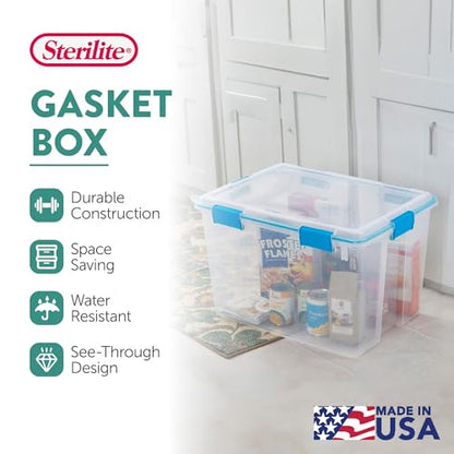 Sterilite Gasket Storage Box with Lids for Home & Office, 80 Quart, 4-Pack - size: 80 Quart, style: 4 Pack