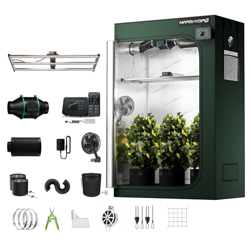 Mars Hydro 2x4 Smart Grow Tent Kit FC-4000 Grow Light Indoor Plant Growing - size: 48" × 24" × 70"