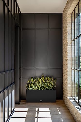 Veradek Block Series Long Box Planter - Rectangular Outdoor Planter - color: Black, size: Large