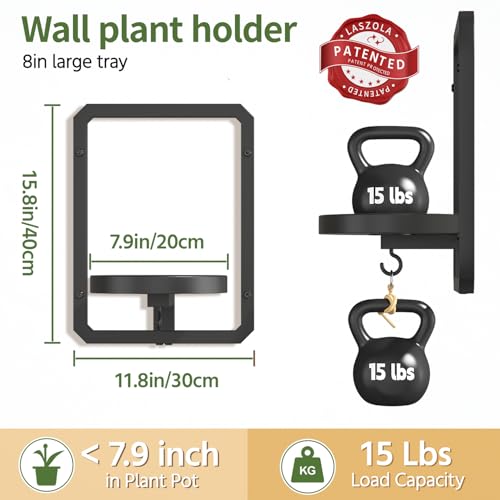 LASZOLA Plant Picture Frame Holder Shelf Wall Window Indoor, 2 Pcs Black - color: Black, size: 2
