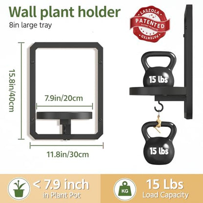 LASZOLA Plant Picture Frame Holder Shelf Wall Window Indoor, 2 Pcs Black - color: Black, size: 2
