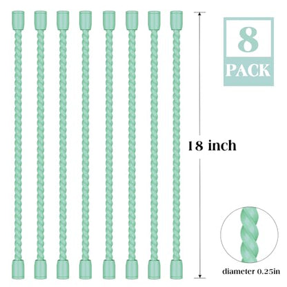 8PCS 18 Inch Silicone Cable Ties, Reusable Bendable Rubber Twist Ties - color: Mint Green, size: 18in(8pcs)