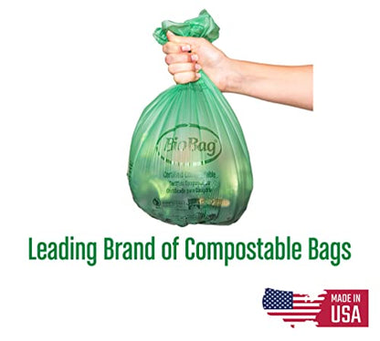 2.6 Gallon Compostable Food Scrap Bags by BioBag, 100 Count, BPI Certified, Meets ASTM D6400 Standards, Made in USA, Kitchen Counter Bin Liners - style: 2.6 Gallon