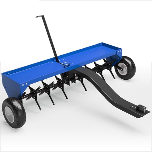 48-Inch Tow Behind Plug Aerator for Lawn Tractor ATV, Upgraded Heavy Duty Aerator Lawn Soil Penetrator Spikes, Heavy Duty Lawn Soil Core Aerator for Garden Farm Yard - size: 48"