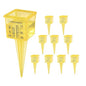 10PCS Rain Gauges Outdoor 1.5" Transparent Sprinkler Rain Gauge for Lawn with Wide Mouth Water Measuring Tool (Yellow)