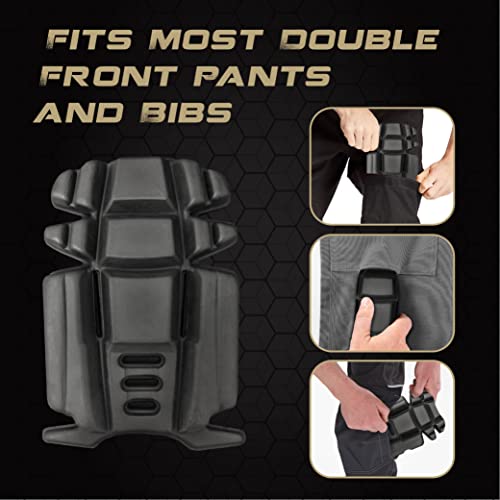 Knee Pad Insert for Work Pants, Uniforms, and Tactical Pants, Breathable Knee Pad Inserts for Gardening, Construction, Flooring, Cleaning, and Garage, 9.3''×6.5''×1'', Black, 3 Pairs - size: 3 pairs 9.3''×6.5''×1''