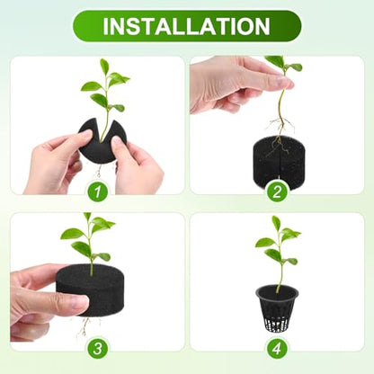 M METERXITY 50-Pack Hydroponics Sponges, 2.76 Inch Growing Media Cylindrical Sponges for Planting Gardening Tool/Grow Seedlings/Home Vegetable Flower, Soilless Cultivation Seedling [Black] - color: Black, size: 2.76 Inch