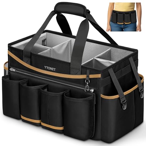 Ytonet Extra Large Cleaning Bag, Cleaning Caddy Supplies Organizer, Black - color: Black