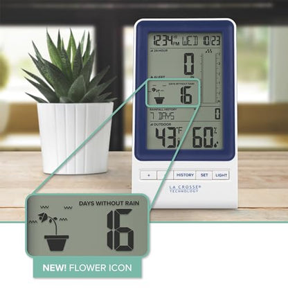 La Crosse Technology 724-1415BL Wireless Rain Station with Temperature and Humidity