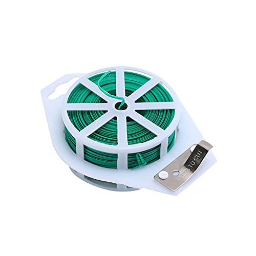 Twist Ties, Plastic Coated Wire for Garden Plant, Built-in Cutter, 328 Feet