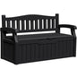 Greesum 80 Gallon Outdoor Storage Bench, Deck Box, Dark Black - color: Dark Black, style: Basic Version