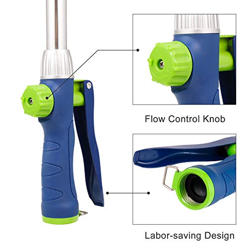 GREEN MOUNT Watering Wand, 16 Inches Sprayer Wand with 8 Watering Patterns for Lawn and Garden Use - color: Blue-green