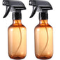 Spray Bottles 2 Pack 10 oz Refillable Plastic Squirt Bottle for Liquid - color: 2 Amber