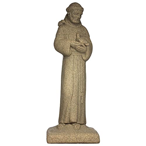 Emsco Group 2230-1AZ Saint Francis Statue – Natural Sandstone Appearance – Made of Resin – Lightweight – 29” Height - color: Sandstone, style: Saint Francis