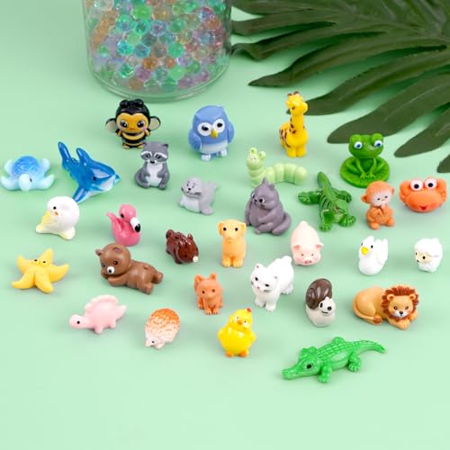 30PCS Mini Resin Animals Variety Pack 30 Style Tiny Resin Animal Figurines - color: Fixed Color Ctyle-b