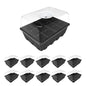 Gardzen 10 Pack Seed Starting Tray, Plant Germination Trays, Seed Starter Kit with Adjustable Humidity Vented Dome, Plant Growing Kit 6.6" x 4.5", Total 120-Cell, Black - color: Black Trays