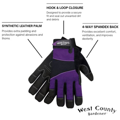 West County Women's Gloves -Work Gloves with Four-Way Spandex Backing - color: 0, size: Medium (Pack of 1)