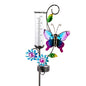 Solar Rain Gauge with 5-Inch Glass Tube, Butterfly Decor - color: Butterfly -Multi