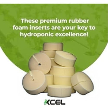 XCEL 200 Pack Cloning Collars Inserts 2" Premium Rubber Foam Cloner Plug Fits 2 inch net pots Hydroponics (200) (Cream) - color: White