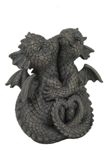 Ebros Whimsical Romantic Valentines Small Baby Garden Dragons Cuddling Tight Statue 5.25" Tall Dragon Fantasy Decor - color: 5.25"tall Cuddling Small Baby Dragon Valentine