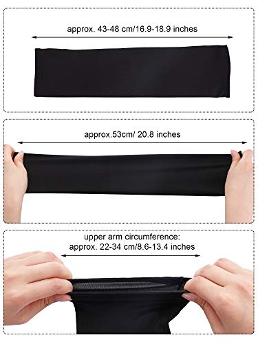 Bememo 12 Pairs UV Arm Sleeves Cooling Cover for Women Men - color: Black