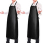 Waterproof Rubber Apron Adjustable Dishwasher Apron - Heavy Duty Work Apron - color: Black, size: 2 Pack