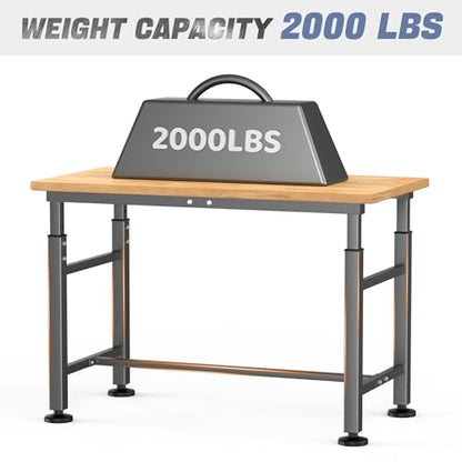 WALMANN Heavy Duty Adjustable Height Workbench 42" x 20" - size: 42 in x 20 in