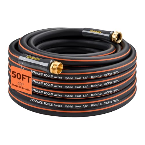 Garden Hose 50ft x 5/8", Heavy Duty Water Hose, Kink Resistant - color: Black, size: 50FT
