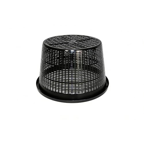 8.5-Inch Round Aquatic Plant Baskets, Black, 6 Pack