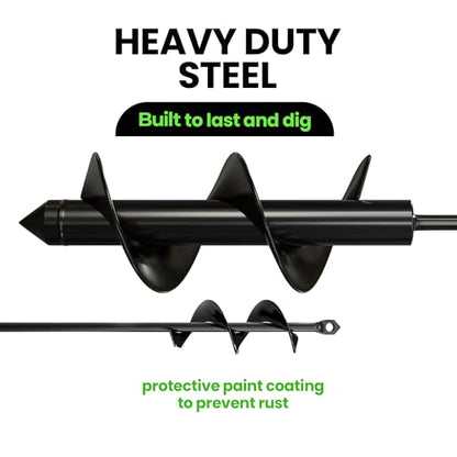 K-Brands Auger Drill Bit for Planting – 1.6 x 9 Inch & 3 x 9 Inch Set - size: 1.6 x 9 + 3 x 9 Inch