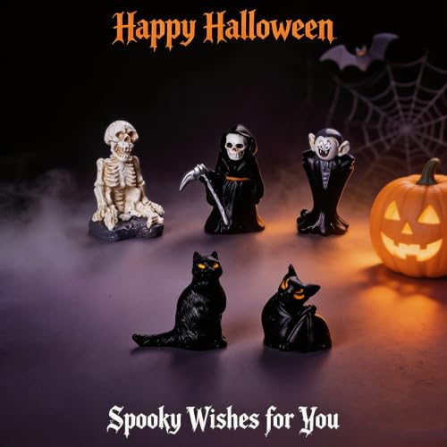 13PCS Halloween Mini Resin Figures, 13 Styles Halloween Figurines - color: Halloween Fixed-c
