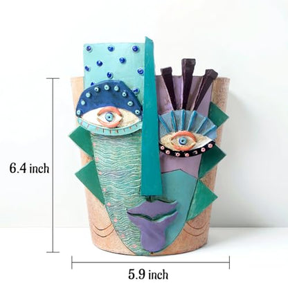 Mrlikale Abstract Face Planter Pots, Unique Head Planter with Drainage Hole - color: Abstract Face 2, size: Large