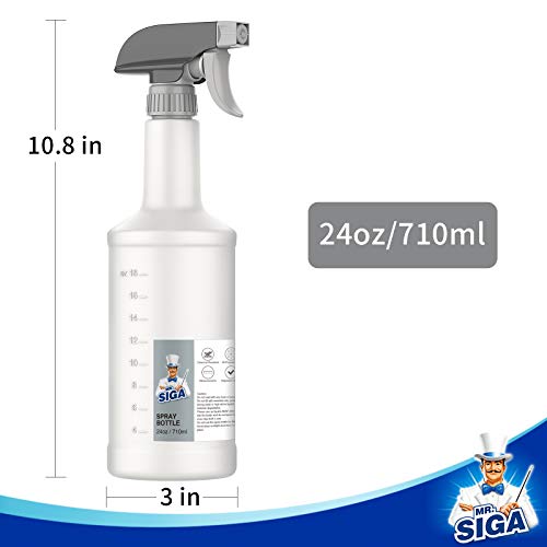MR.SIGA 24 oz Empty Plastic Spray Bottles for Cleaning Solutions, 3 Pack - size: 710ml, 3 Pack