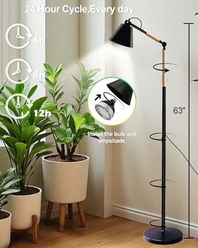 Standing Plant Grow Light, LED Growing Light Full Spectrum for Indoor Plants，4/8/12H Timer, Flow Grow Light for Tall Large Indoor Plants - size: Adjustable Swing-Arm Light