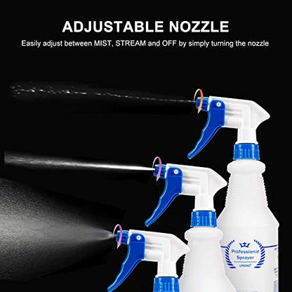 Plastic Spray Bottles 2 Pack, 32 Oz, Heavy Duty Sprayer, All-Purpose, Blue - color: Blue