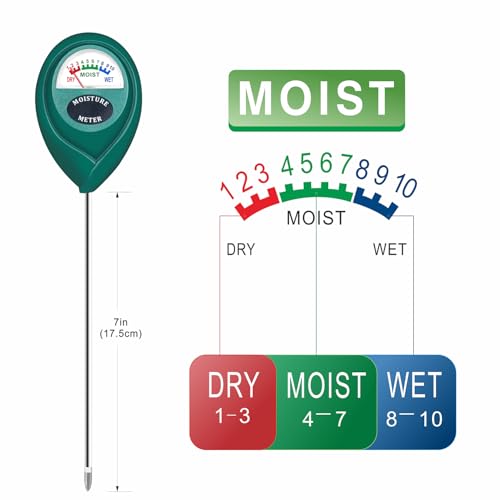 XLUX Green 2 Pack Soil Moisture Meter, Garden Lawn Indoor Outdoor Use - color: Green 2 Pack
