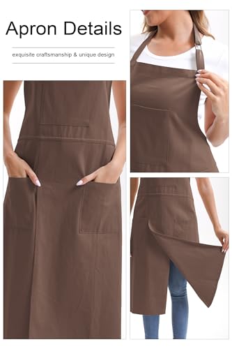 Nanxson Pottery Apron Split Leg with 3 Pockets & Adjustable Buckle - color: Brown