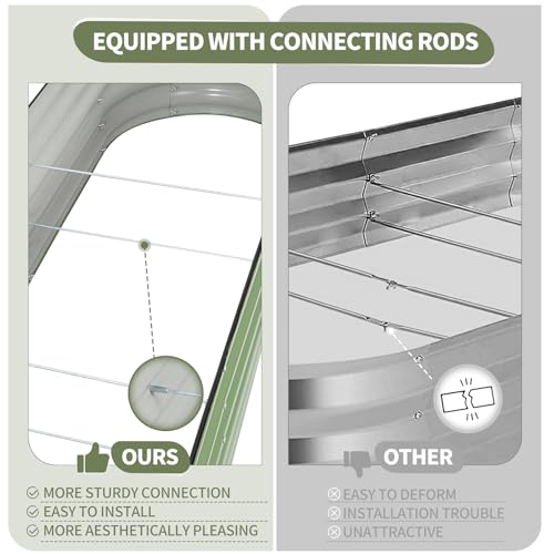 Galvanized Raised Garden Bed - 2 Pcs 8x2x1.4FT Planter Box, Green - color: Green, size: 8x2x1.4FT