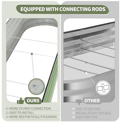 Galvanized Raised Garden Bed - 2 Pcs 8x2x1.4FT Planter Box, Green - color: Green, size: 8x2x1.4FT