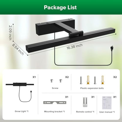 SANSI Wall Mounted Grow Lights for Indoor Plants, 35W LED Plant Lights
