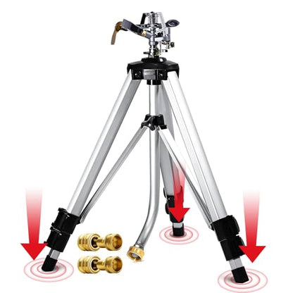 YAMATIC 18-36in Adjustable Impact Sprinkler with 3/4" Brass Quick Connects
