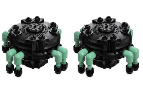 2-Pack Orbit 69000 Adjustable Flow 8-Port Drip Irrigation Manifold for 1/4 Inch Tube - Customized Watering for Your Garden (8-Port Manifold with Flow Control, 2-Pack 8 Port) - size: 2-Pack 8 Port, style: 8-Port Manifold with Flow Control