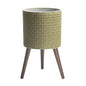 D'vine Dev Planter Pot with Wood Stand, 12 in, Distressed Olive, 88-Z-C-4 - color: Distressed Olive, size: Large