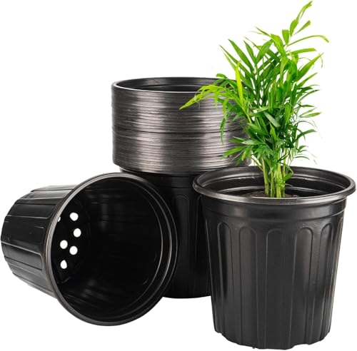 12Pack 3 Gallon Plant Nursery Pots, Thickened Soft Plastic Seedling Starter Pots, Plastic Plant Container with Drainage Hole for Indoor Outdoor Flower Seed,Succulents,Cuttings,Transplanting - Black - size: 3 Gallon (12 Pack)