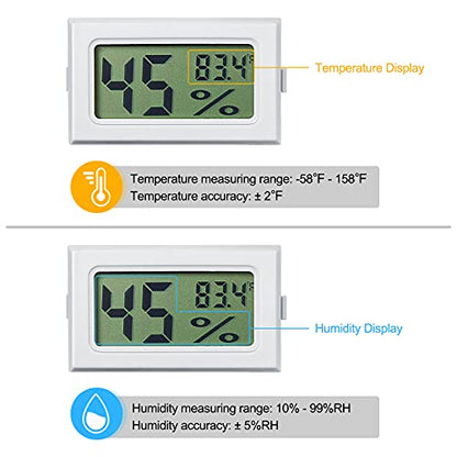 Weewooday 3 Pcs Digital Humidity Meter with Probe LCD Thermometer,White - size: White