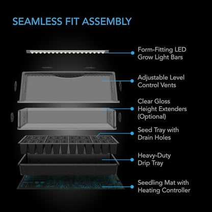 AC Infinity Heavy-Duty Large Humidity Dome 6x12 Germination Kit - size: Large Full Kit