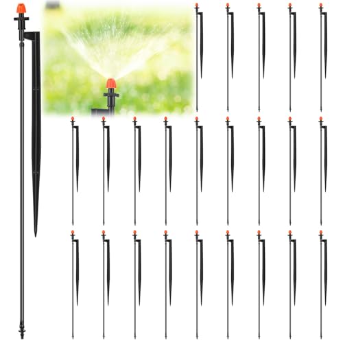 Geelin 25 Pcs 90 Degree Drip Irrigation Emitters, 12" Stake Sprayers - style: 90 Degree