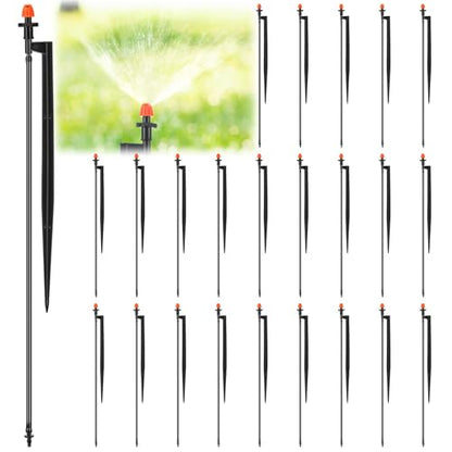 Geelin 25 Pcs 90 Degree Drip Irrigation Emitters, 12" Stake Sprayers - style: 90 Degree