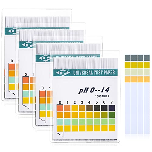 Hicarer 400 Strips Plastic pH Test Strips, Universal pH 0-14